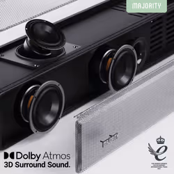 Majority Sierra Plus 2.1.2 Bluetooth TV Soundbar and Subwoofer with Dolby Atmos Sound System Black 2.1.2 channels 400 W