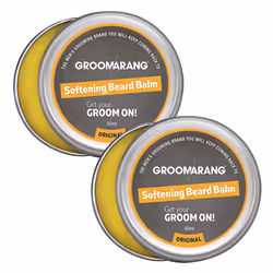 Beard Balm for Men x2 GROOMARANG Original Softening Beard Balm - 100% Natural, Nourishing Beard Moisturiser to Tame & Shape A ...