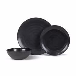 Kampa 9120001335, Dinner plate, Round, Melamine, Black, -10 - 70 °C, 12 pc(s)