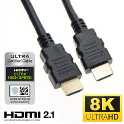 Ex-Pro 8K Certified HDMI 2.1 Ultra High Speed 48Gbps Cable 1m 8K@60Hz 4K@120Hz UHD