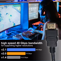 Ex-Pro 8K Certified HDMI 2.1 Ultra High Speed 48Gbps Cable 1m 8K@60Hz 4K@120Hz UHD