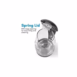 Electric Kettle, 1.7L Glass Jug with Blue LED Illumination, 360 Swivel Base, Fast Boil, Auto Shut-Off and Boil-Dry Protection, 2200W, Cordless,