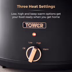 Tower 6.5L Slow Cooker T16043BLK Black & Rose Gold