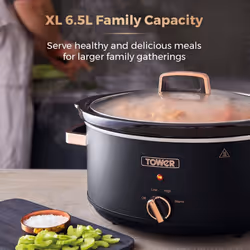 Tower 6.5L Slow Cooker T16043BLK Black & Rose Gold - Additional view 6