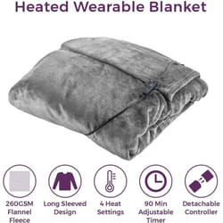 Carmen C81149GRY electric blanket 15 W Grey Fleece