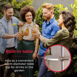 Tower T978521 Free Standing Patio Heater and Table, 2000W, Stainless Steel