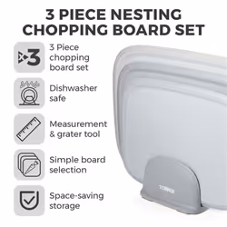 Tower T847035 kitchen cutting board Rectangular Plastic Grey