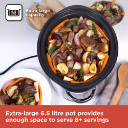 Black & Decker BXSC16045GB slow cooker 6.5 L 200 W Black, Stainless steel