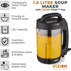 Tower T12067 Vison Soup Maker, Stainless Steel, 1.6L