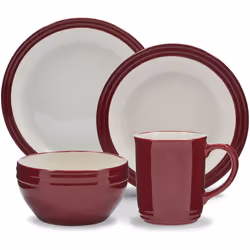 Barbary & Oak BO867011RED 16pc Dinning Set Bordeaux Red