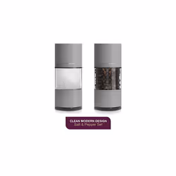 Salt and Pepper Mills Electric Grinder Set | Illuminated Dispensing Adjustable Coarseness from Ceramic Blades | One Touch Operation | Battery Powered