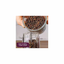Salt and Pepper Mills Electric Grinder Set | Illuminated Dispensing Adjustable Coarseness from Ceramic Blades | One Touch Operation | Battery Powered