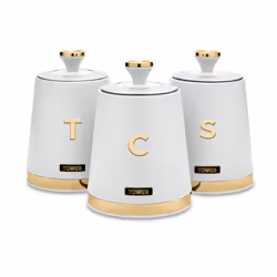 Tower T826131WHT Cavaletto Set of 3 Canisters Optic White