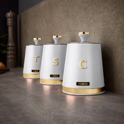 Tower T826131WHT Cavaletto Set of 3 Canisters Optic White