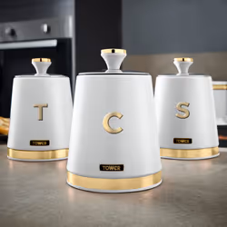 Tower T826131WHT Cavaletto Set of 3 Canisters Optic White