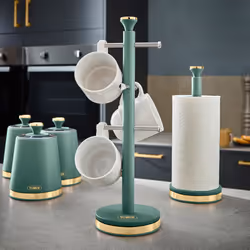 Tower T826135JDE Cavaletto Towel Pole and Mug Tree Set - Jade
