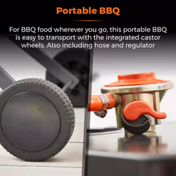 Tower Tourer Two Burner Portable Gas BBQ Barbecue Cooking station Black - Additional view 7