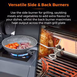 Tower T978526 Stealth Pro Six Burner Gas BBQ with Side Burner, Rotisserie Kit and Weatherproof Cover, Black