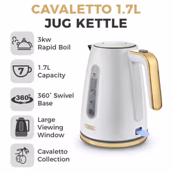 Tower Cavaletto Kettle T10066WHT (White & Champagne Accents)