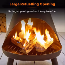 Tower Comet Chiminea Outdoor Portable fireplace Charcoal (fuel), Firewood, Pellet, Wood briquettes Black - Additional view 5