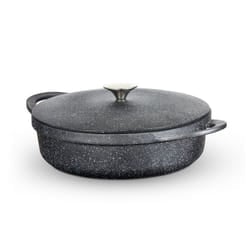 Tower Shallow Casserole Dish with Aluminium Lid, Lightweight Cast Aluminium, 28cm, Black, Graphite T900191