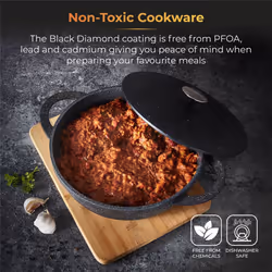 Tower Shallow Casserole Dish with Aluminium Lid, Lightweight Cast Aluminium, 28cm, Black, Graphite T900191 - Additional view 6