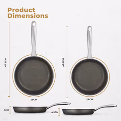 Tower Cerastone Pro Forged Aluminium 2 Piece Frying Pan Set, Non-Stick Coating, Graphite T900202 - Additional view 7