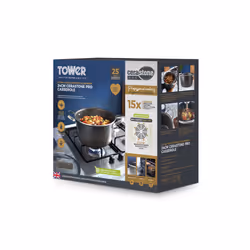 Tower T900204 Cerastone Pro 24cm Forged Aluminium Casserole Dish with Tempered Glass Lid, Non-Stick Coating, Graphite - Additional view 10