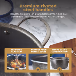 Tower T900204 Cerastone Pro 24cm Forged Aluminium Casserole Dish with Tempered Glass Lid, Non-Stick Coating, Graphite - Additional view 4