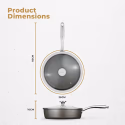 Tower Cerastone Pro Forged Aluminium Multi-Pan, Tempered Glass Lid, Non-Stick Coating, Graphite T900205 - Additional view 7