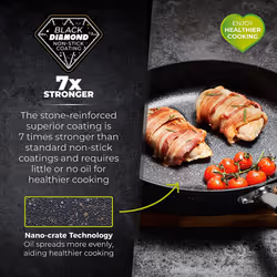 Tower T900211 Precision 32cm Stone Coated Frying Pan with Black Diamond PTFE Non-Stick Coating, Soft Grip Handle, Black - Additional view 5