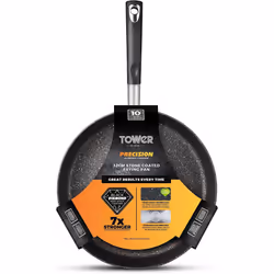 Tower T900211 Precision 32cm Stone Coated Frying Pan with Black Diamond PTFE Non-Stick Coating, Soft Grip Handle, Black - Additional view 6
