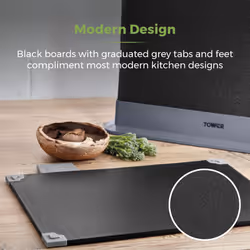 Tower T847041 4pce Chopping Board Set with Stand, Black - Additional view 6