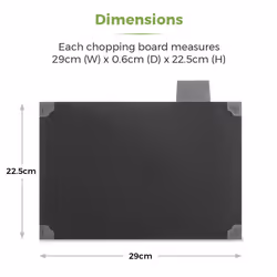 Tower T847041 4pce Chopping Board Set with Stand, Black - Additional view 7