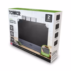 Tower T847041 4pce Chopping Board Set with Stand, Black - Additional view 9