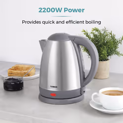 Tower Presto PT10072P 1.8L Kettle with Concealed Heating Element and 360 Degree Swivel Base, Polished Stainless Steel