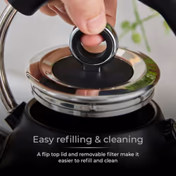 Tower T10074BLK electric kettle 1.7 L 3000 W Black, Chrome