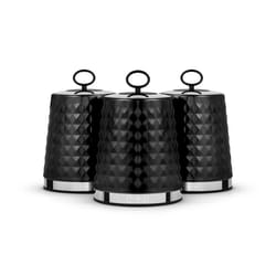 Tower Solitaire Set of 3 Canisters - Black
