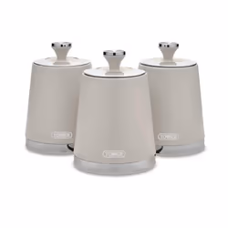Tower T826131MSH Cavaletto Set of 3 Canisters, Carbon Steel, Latte