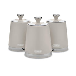 Tower T826131MSH Cavaletto Set of 3 Canisters, Carbon Steel, Latte