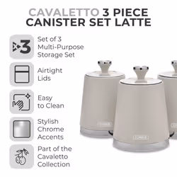 Tower T826131MSH Cavaletto Set of 3 Canisters, Carbon Steel, Latte - Additional view 5
