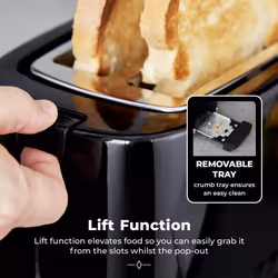 Tower Solitaire 2 Slice Toaster -Black - Additional view 4