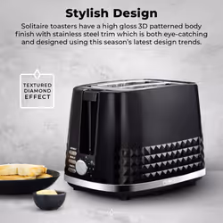 Tower Solitaire 2 Slice Toaster -Black - Additional view 5