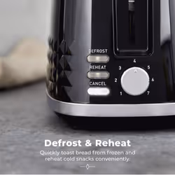Tower Solitaire 2 Slice Toaster -Black - Additional view 6