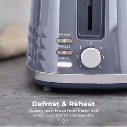 Tower Solitaire 2 Slice Toaster - Grey - Additional view 5