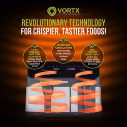 Tower Vortx Eco Duo Basket Double 8.5 L Stand-alone 1700 W Hot air fryer Black, Silver - Additional view 6