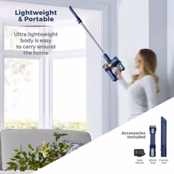 Tower T513008 stick vacuum/electric broom Battery Dry HEPA Bagless 1 L 150 W Blue, Silver - Additional view 7
