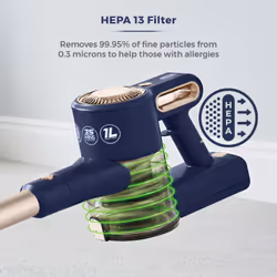 Tower T513009 stick vacuum/electric broom Battery Dry HEPA Bagless 1 L 150 W Blue - Additional view 6