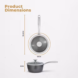 Tower Cerastone Pro 18cm Forged Aluminium Saucepan with Tempered Glass Lid, Non-Stick Coating, Graphite T900215 - Additional view 7