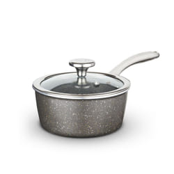 Tower Cerastone Pro 20cm Forged Aluminium Saucepan with Tempered Glass Lid, Non-Stick Coating, Graphite T900216